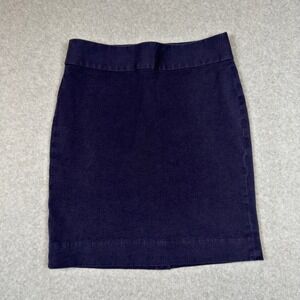 Banana Republic Navy Cotton Blend Pencil Skirt Sz 10 Career Academia Preppy